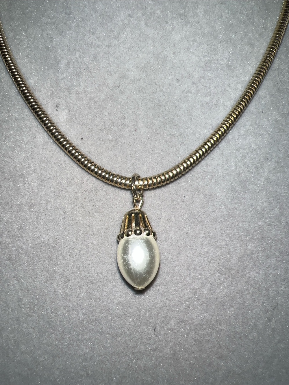 Park Lane Gold-Tone Necklace with White Pearl Teardrop